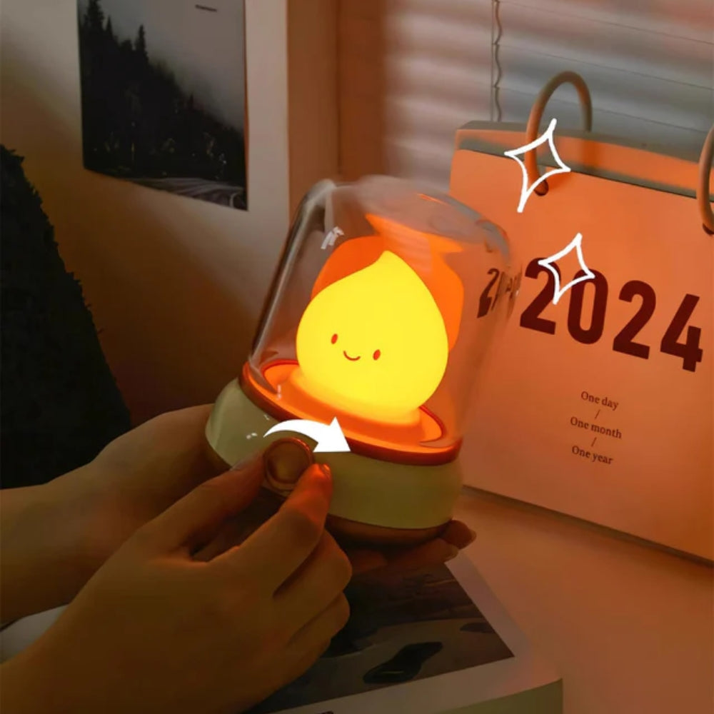 Flame-Shaped Table Lamp - Rechargeable Night Light with Dimmer - Desk Lamp - Image 4