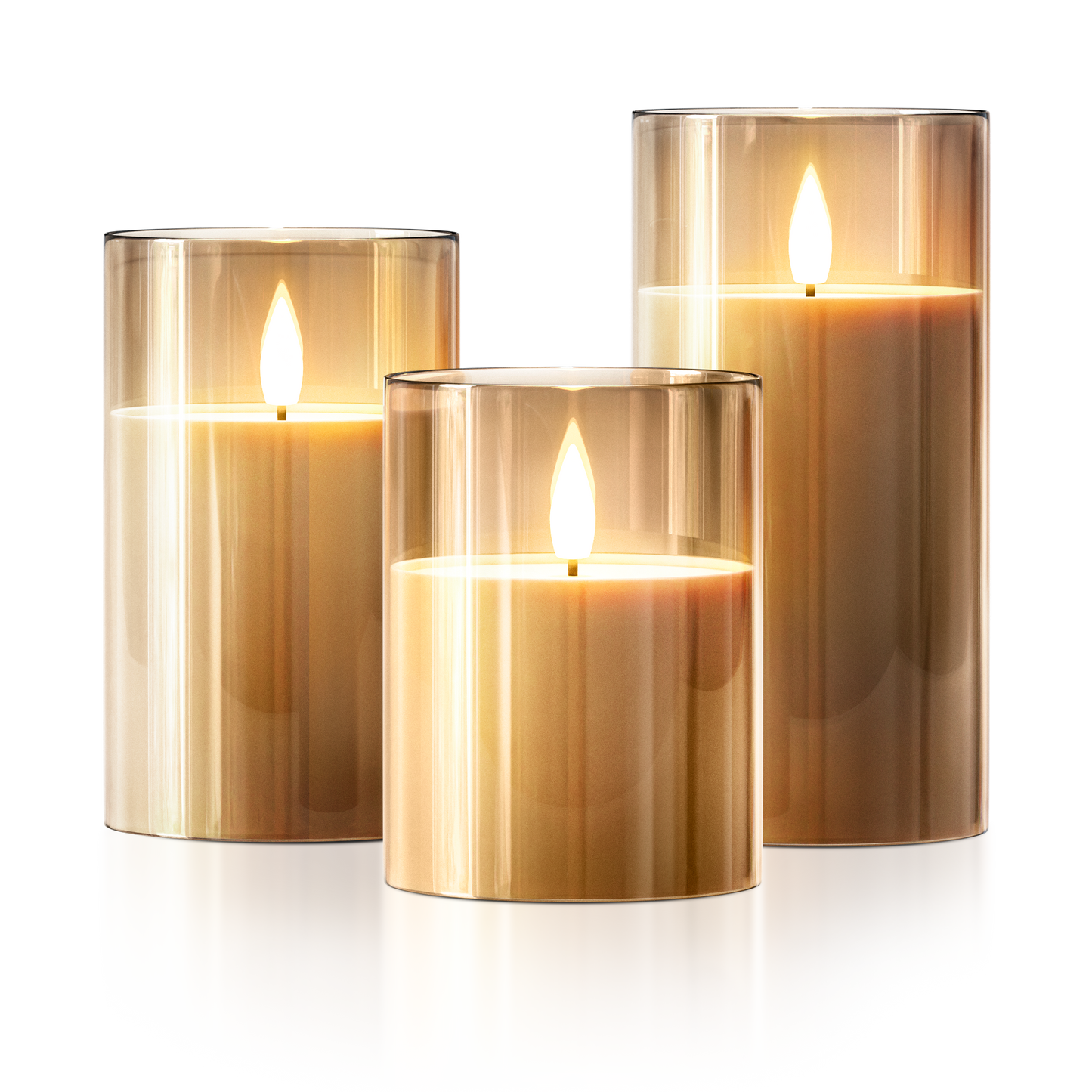 Flameless Candles - Elegant Wireless Set of 3 - Battery Operated - Decorative Lighting - Image 1