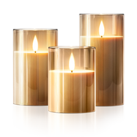 Flameless Candles - Elegant Wireless Set of 3 - Battery Operated - Decorative Lighting