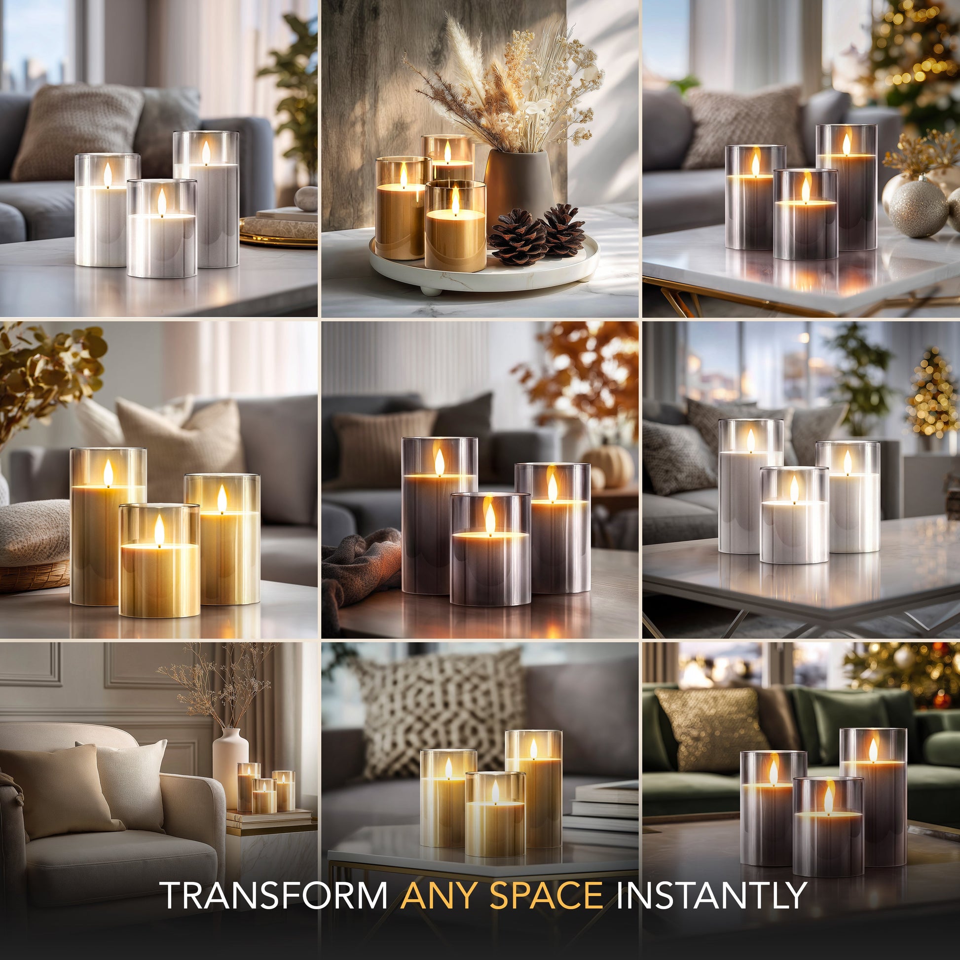Flameless Candles - Elegant Wireless Set of 3 - Battery Operated - Decorative Lighting - Image 4