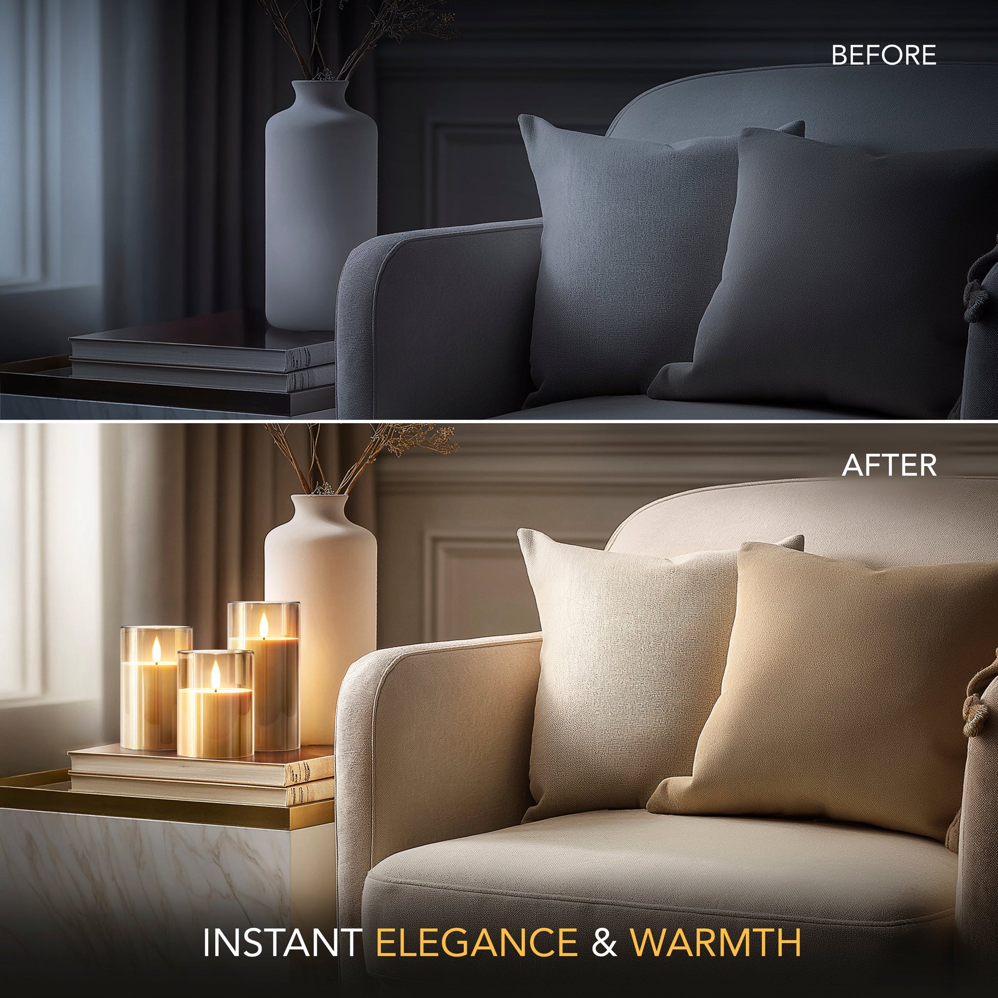 Flameless Candles - Elegant Wireless Set of 3 - Battery Operated - Decorative Lighting - Image 5