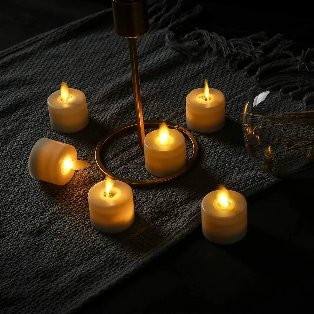 Flameless Tealight Candles - Real Wax LED - Flickering - Remote Timer - Ambient Lighting - Image 5