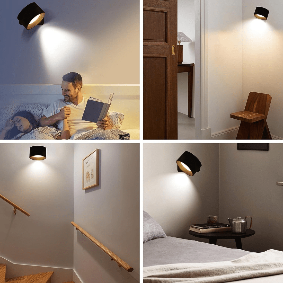 Flexilight Wall Lamp - Black Metal - Wireless Touch Control 360° Rotation - Modern Style - Image 2