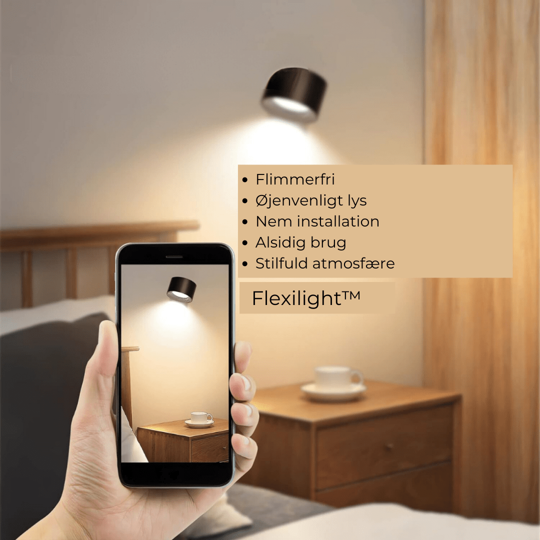 Flexilight Wall Lamp - Black Metal - Wireless Touch Control 360° Rotation - Modern Style - Image 3