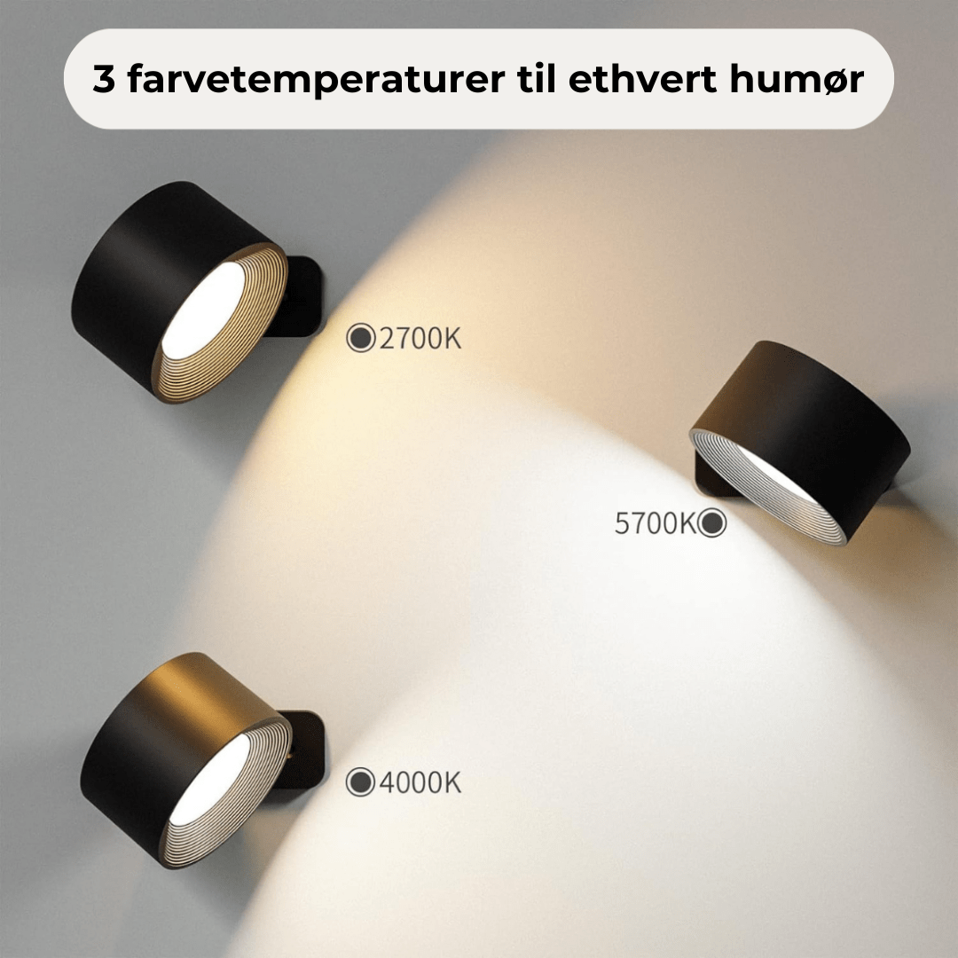 Flexilight Wall Lamp - Black Metal - Wireless Touch Control 360° Rotation - Modern Style - Image 5