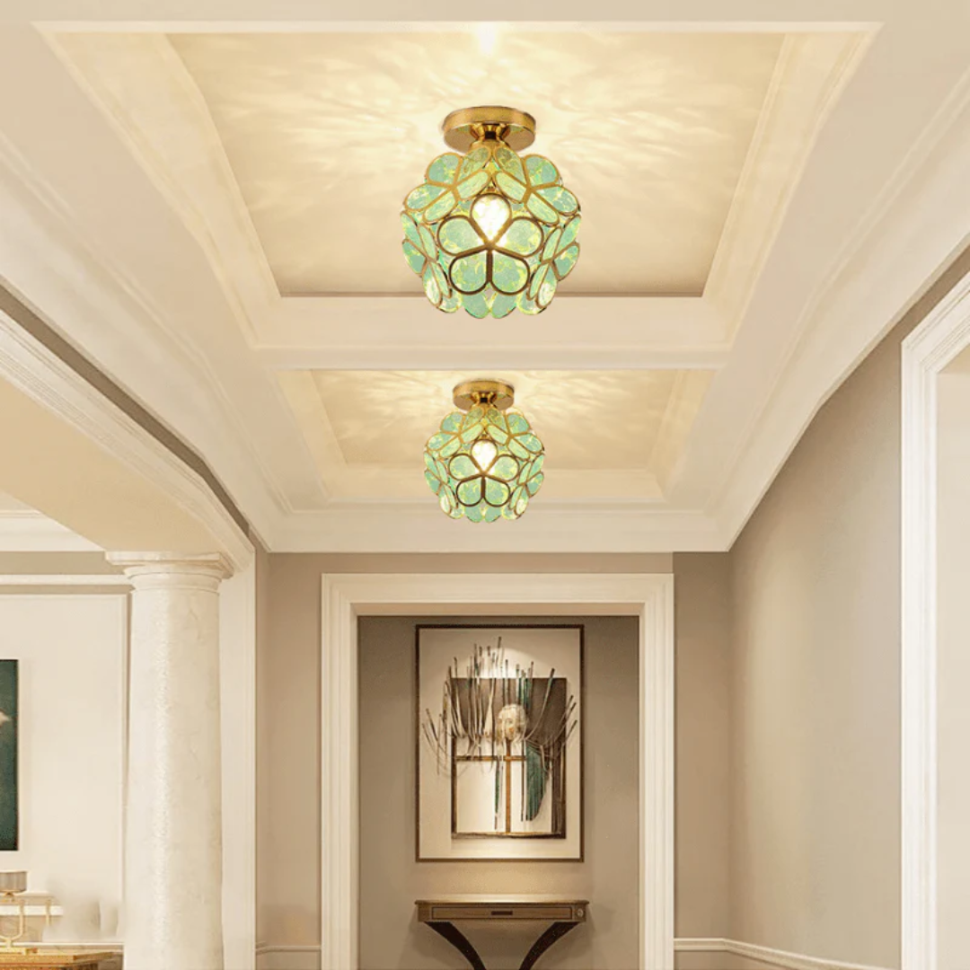 Floral Style Ceiling Light - Iron and Plastic - Stylish Fixture - Image 4