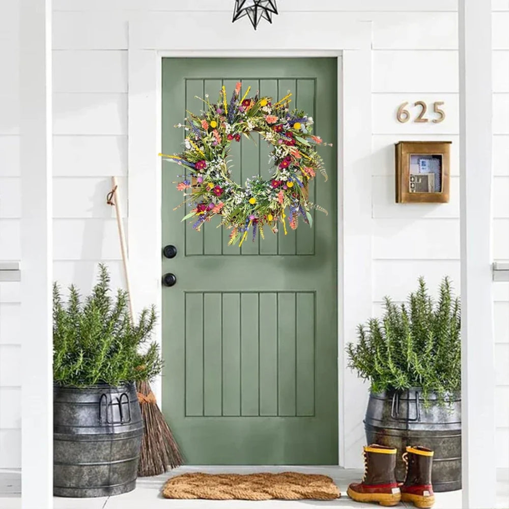 Floral Wreath - Handmade - Seasonal Accent Decor - Image 3