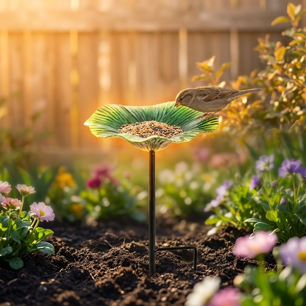 Floressa – Hand Painted Flower Bird Feeder Stake