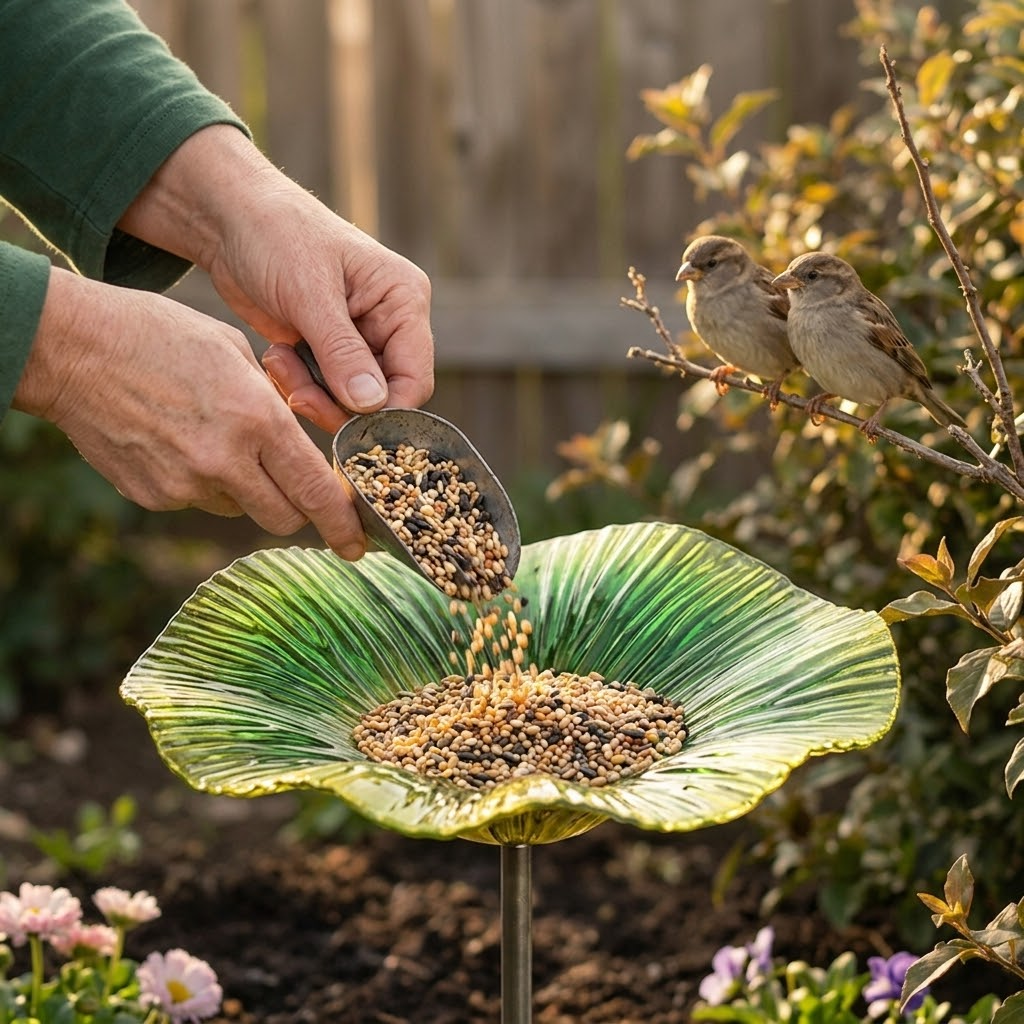 Floressa – Hand Painted Flower Bird Feeder Stake