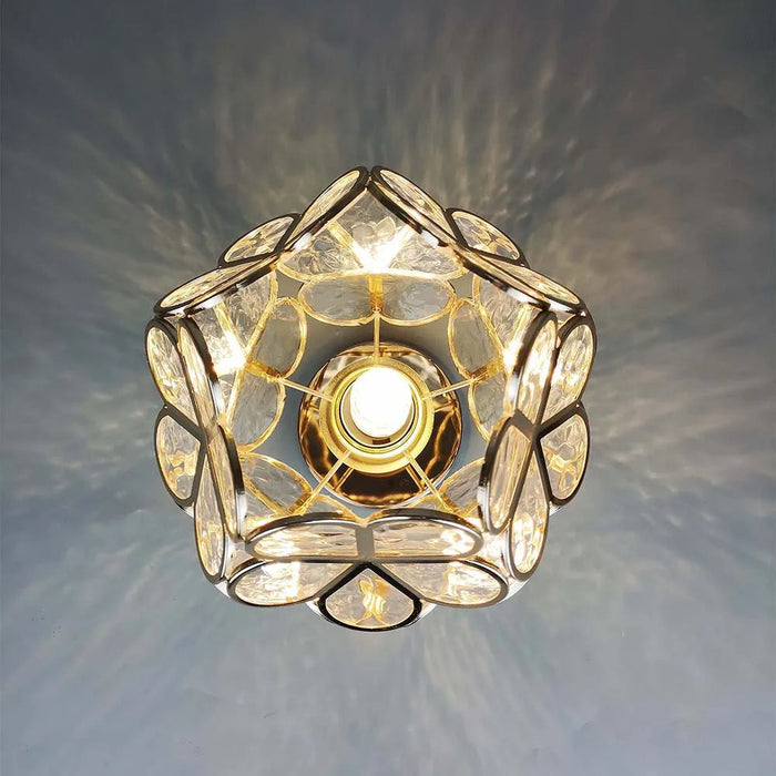 Flower Glass Ceiling Lamp - Floral Design Flush Mount - Hallway Lighting - Image 5