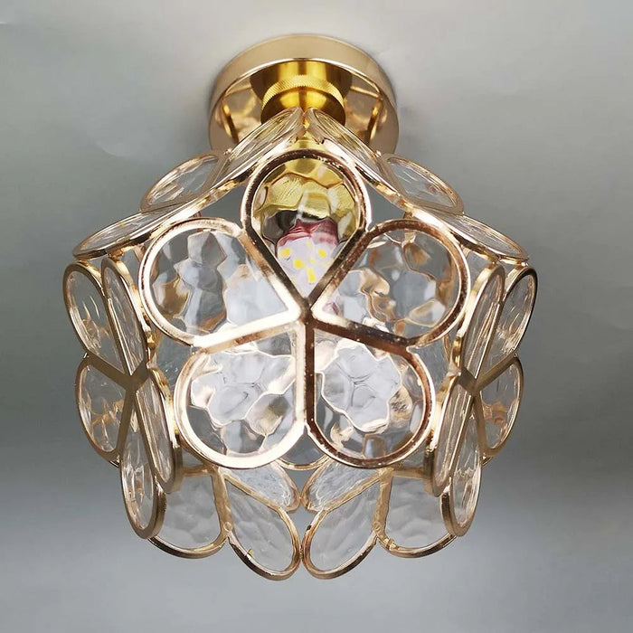 Flower Glass Ceiling Lamp - Floral Design Flush Mount - Hallway Lighting - Image 6