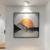 Flush Mount Ceiling Light - Wood Accent - Minimalist Style