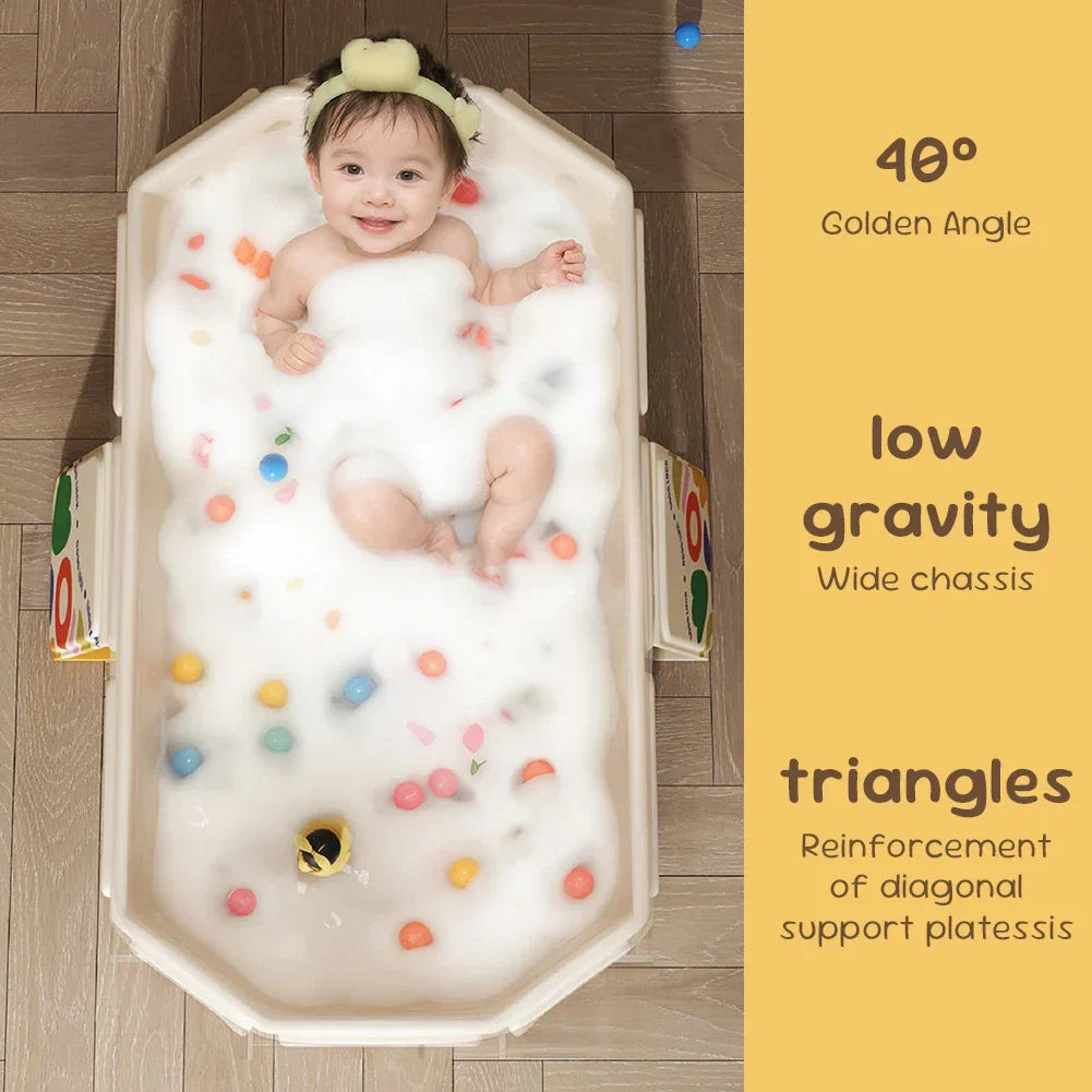 Foldable Baby Bathtub with Temperature Display for Infants & Toddlers