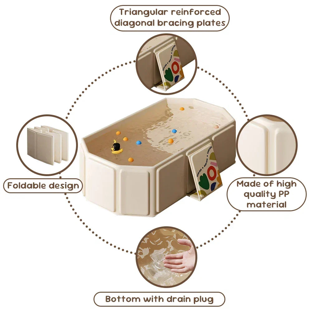 Foldable Baby Bathtub with Temperature Display for Infants & Toddlers