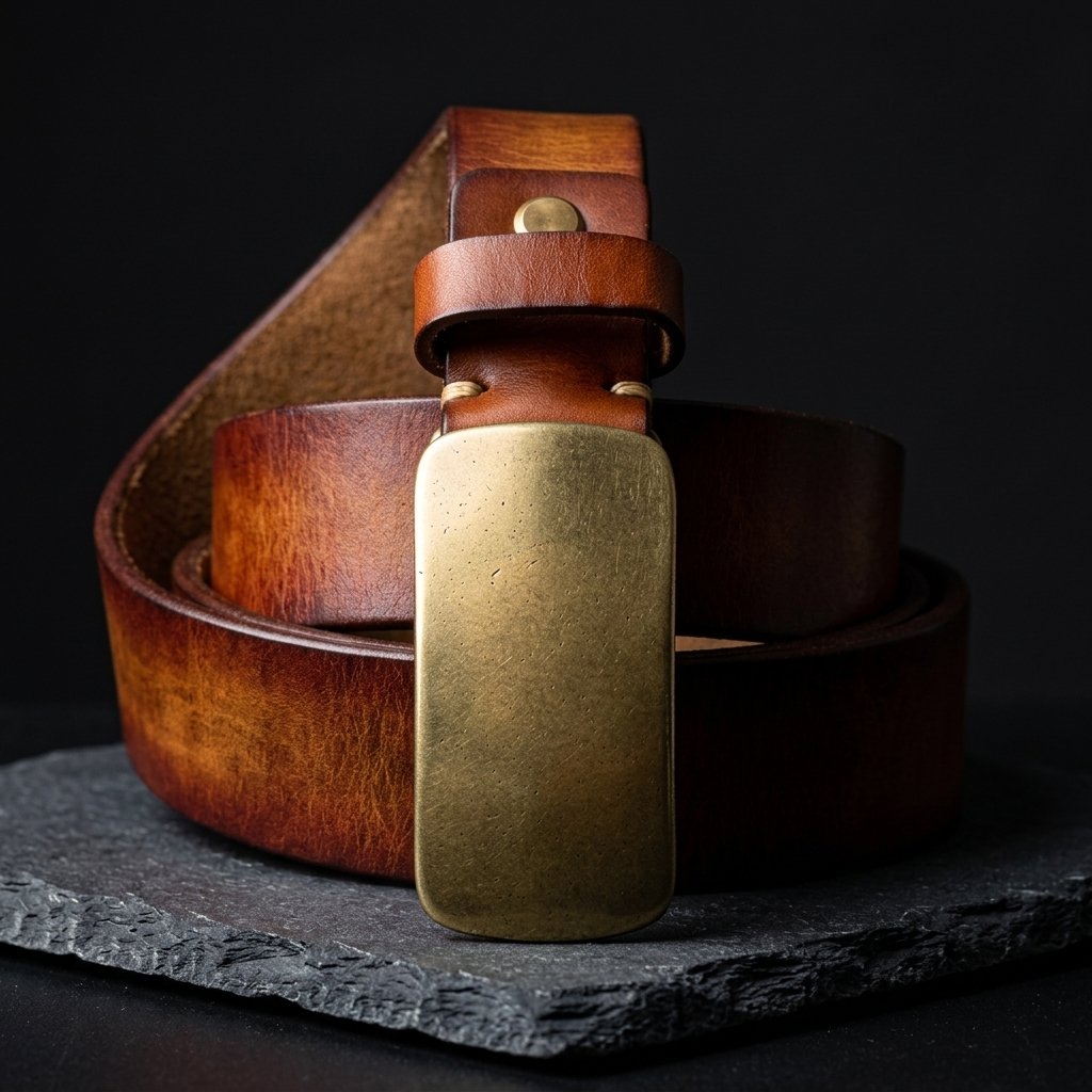 Full Grain Brass Buckle Belt
