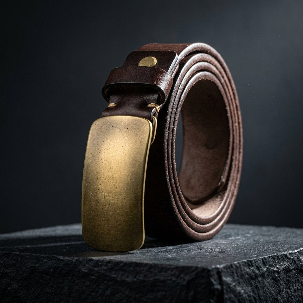 Full Grain Brass Buckle Belt