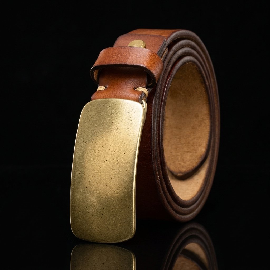 Full Grain Brass Buckle Belt