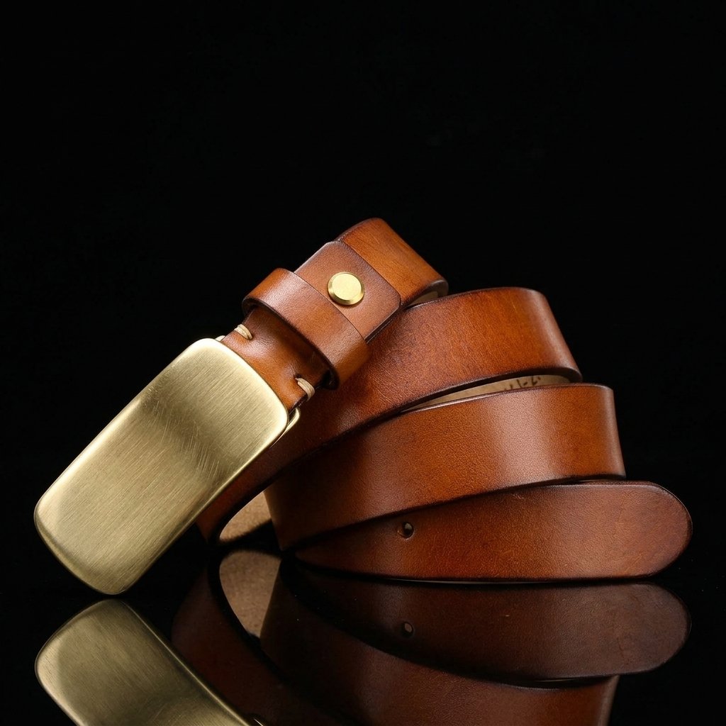 Full Grain Brass Buckle Belt