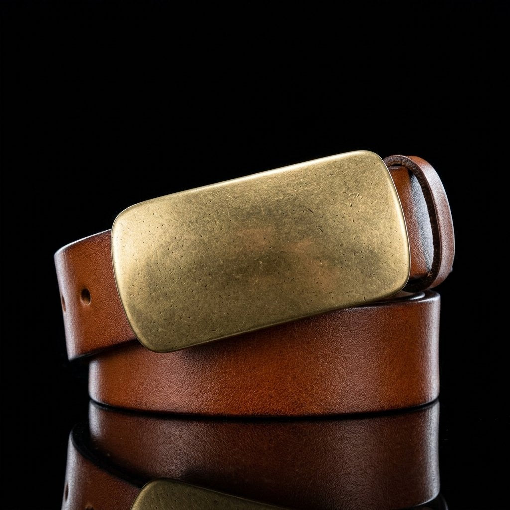 Full Grain Brass Buckle Belt