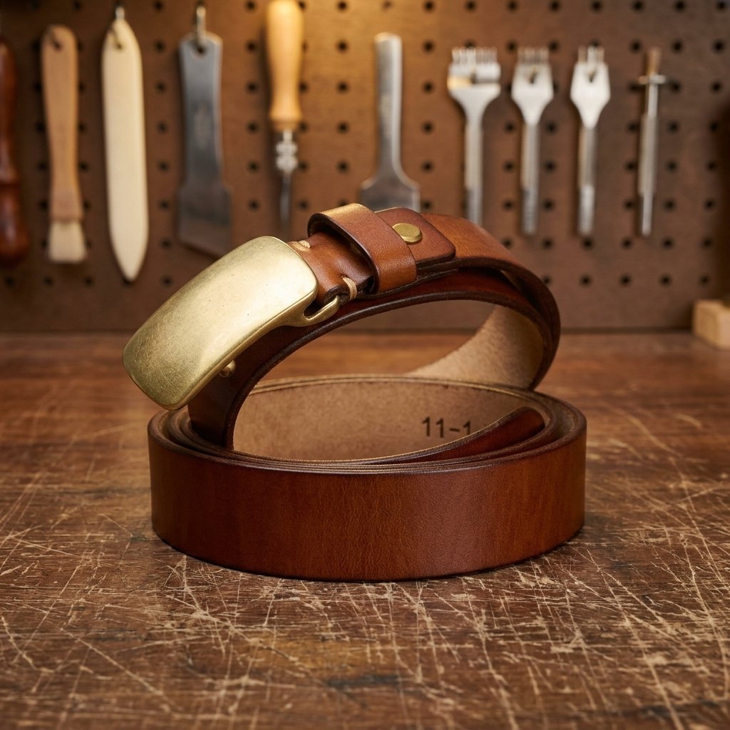 Full Grain Brass Buckle Belt