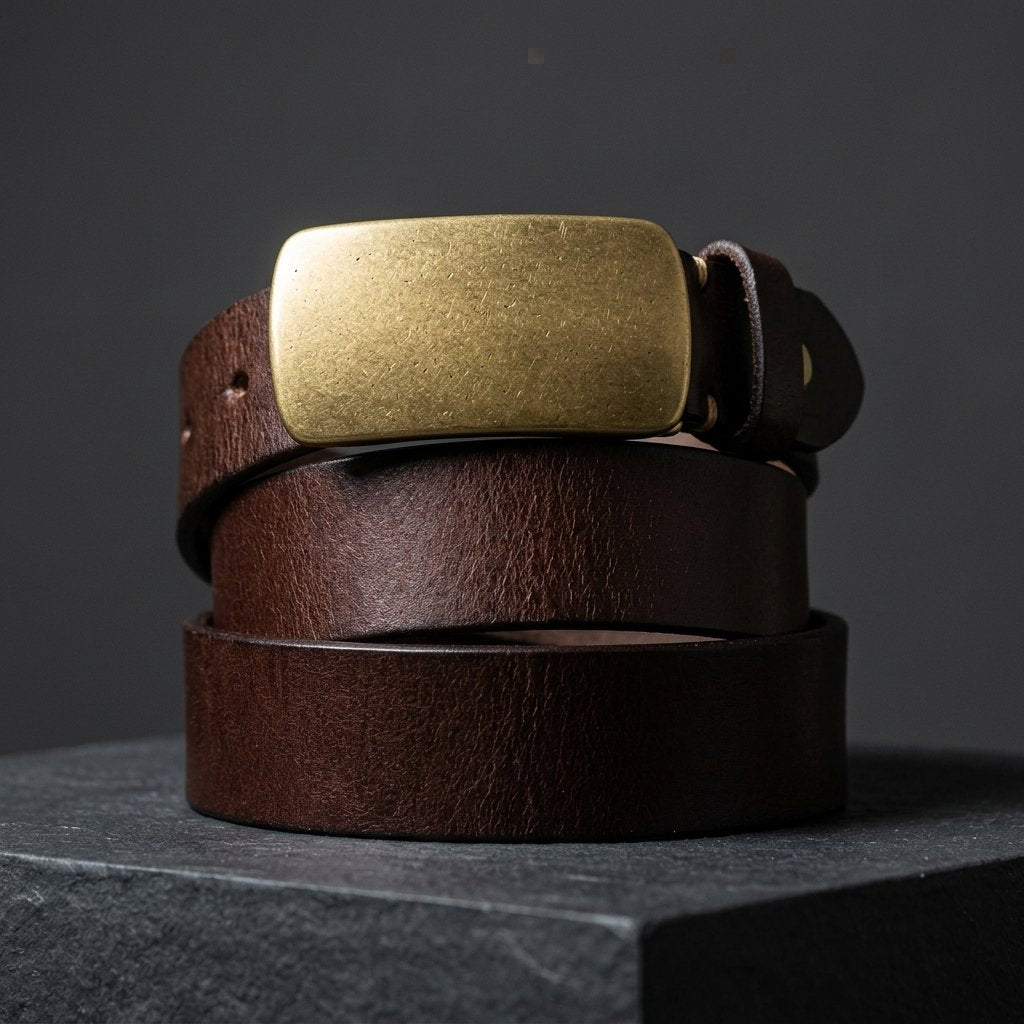 Full Grain Brass Buckle Belt
