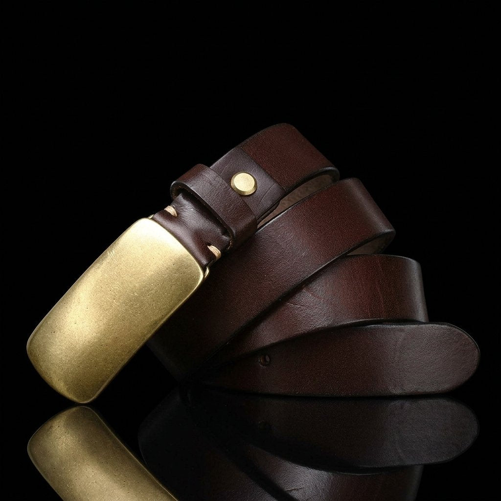 Full Grain Brass Buckle Belt