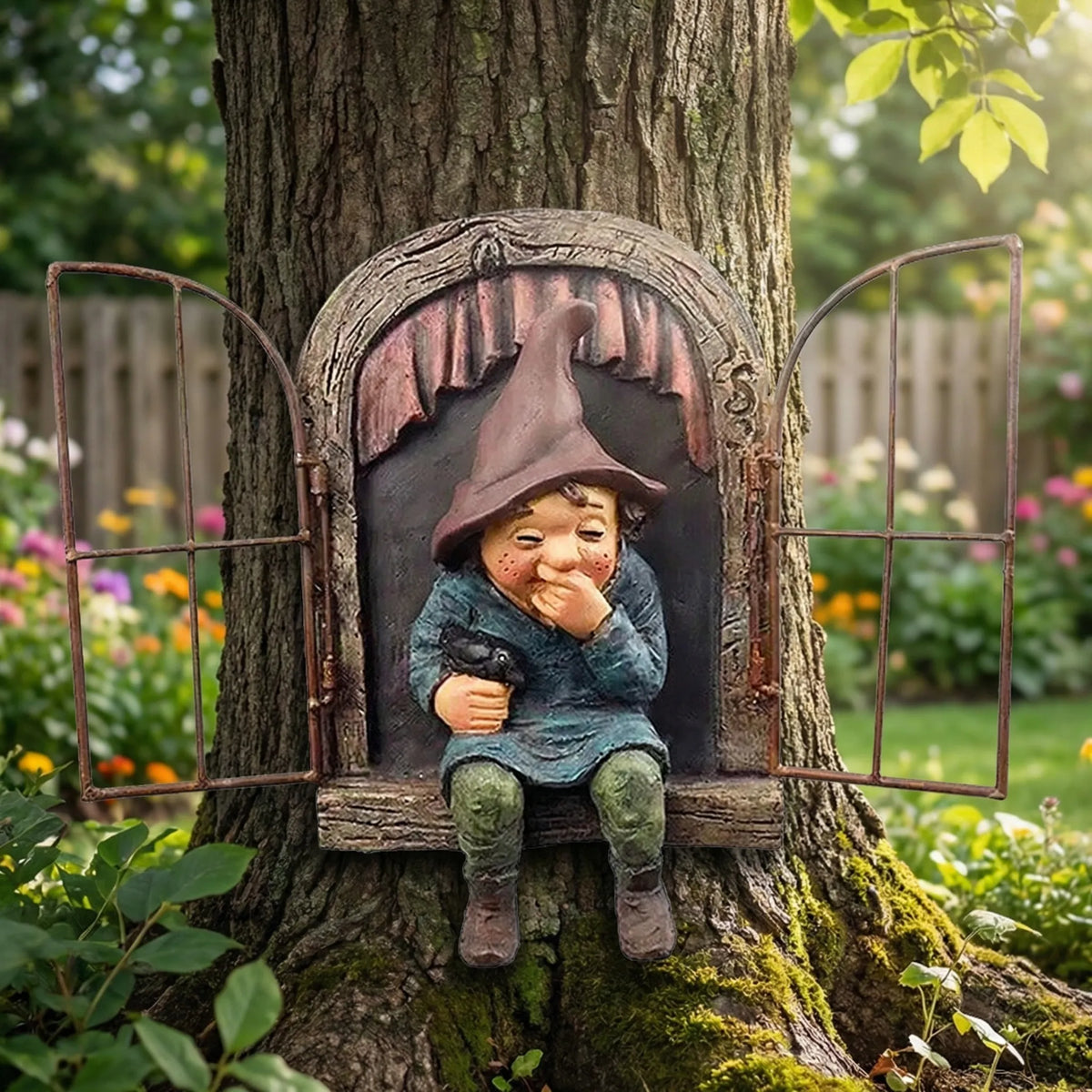 Funny Garden Ornament with Window Motif