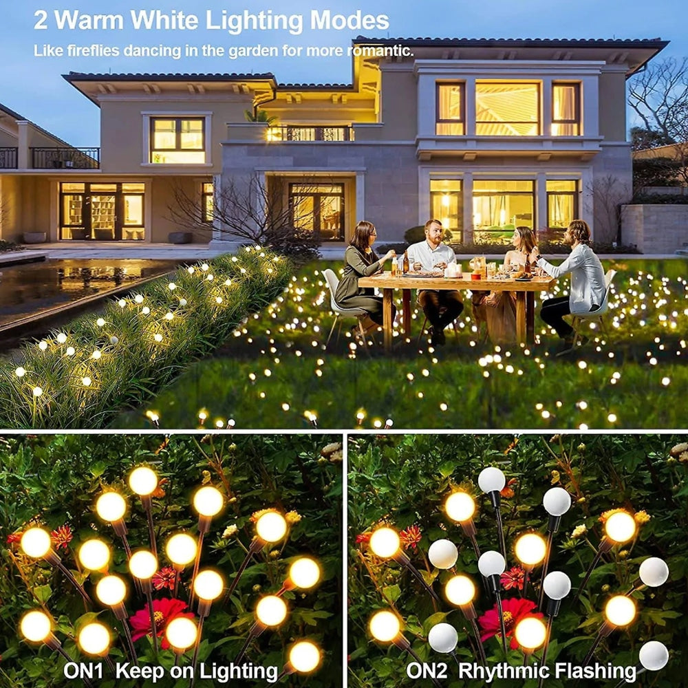 Garden Firefly Lights (Pack of 2) – Solar Stake Lights, 70 cm, 6 LED