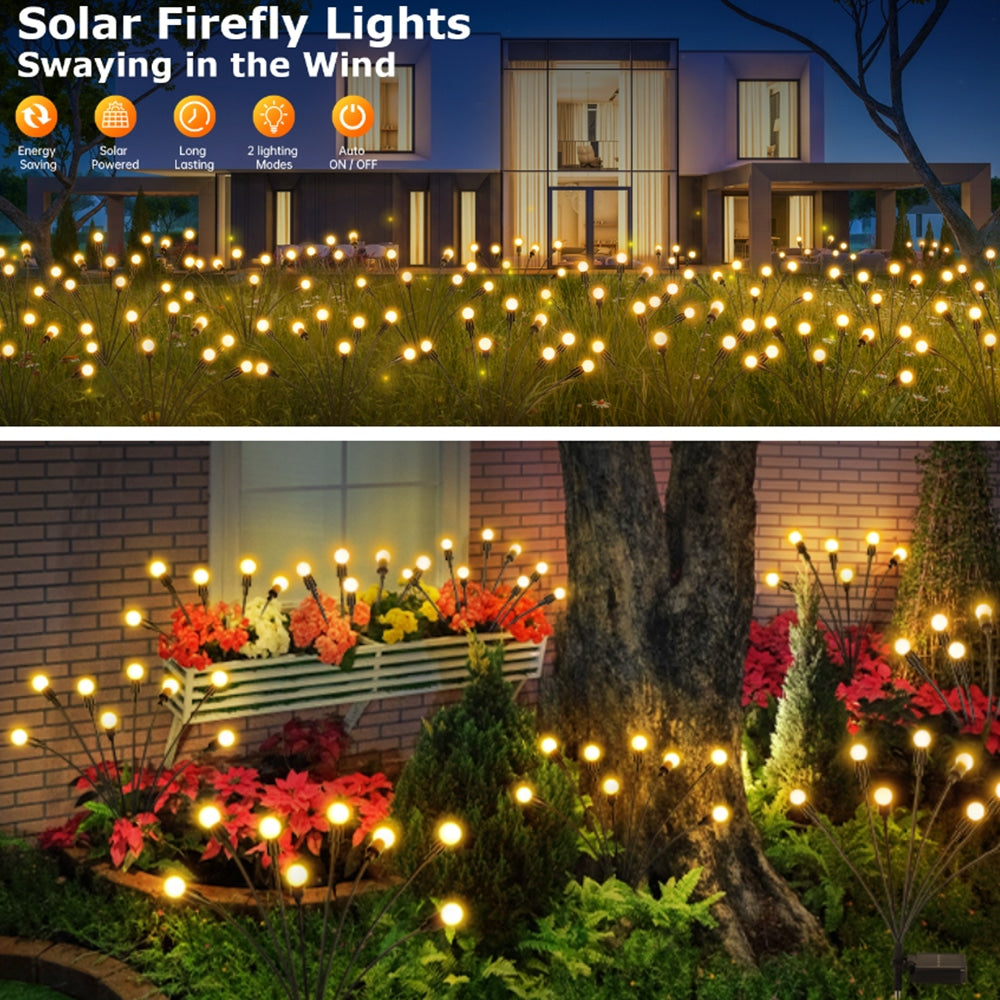 Garden Firefly Lights (Pack of 2) – Solar Stake Lights, 70 cm, 6 LED