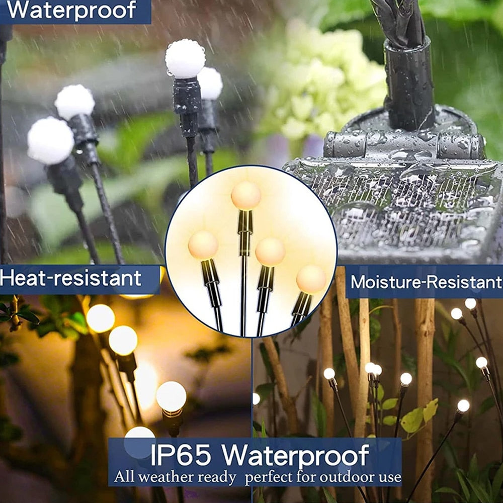 Garden Firefly Lights (Pack of 2) – Solar Stake Lights, 70 cm, 6 LED