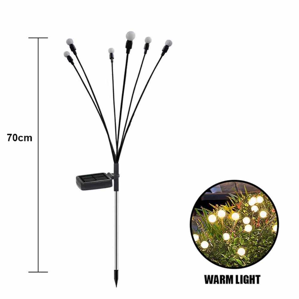Garden Firefly Lights (Pack of 2) – Solar Stake Lights, 70 cm, 6 LED