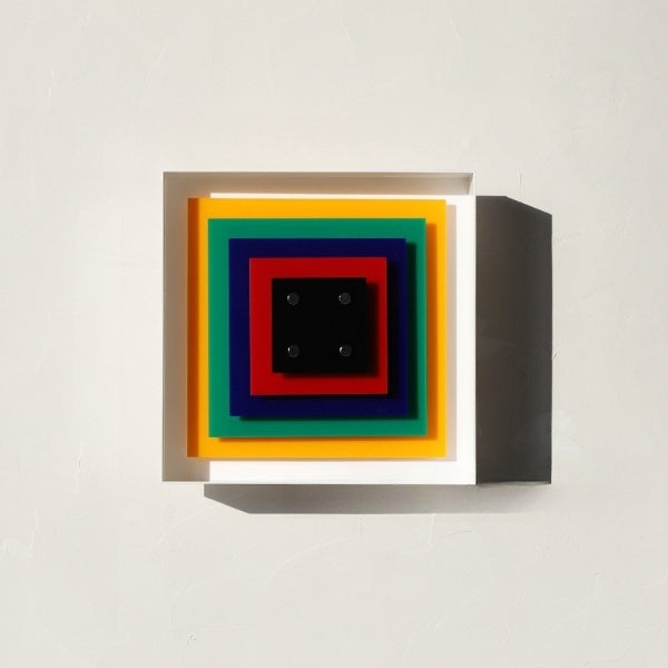 Geometric Acrylic Wall Sconce - Memphis Bauhaus Style LED Wall Lamp - Square Design - Image 2