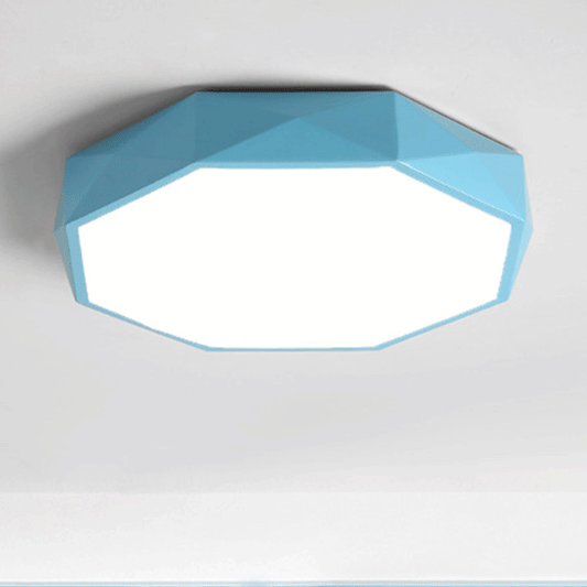 Geometric Iron LED Ceiling Light - Modern Flush Mount Lighting - Image 1