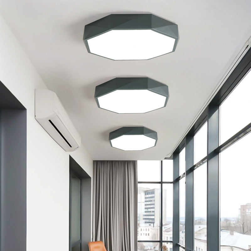 Geometric Iron LED Ceiling Light - Modern Flush Mount Lighting - Image 3