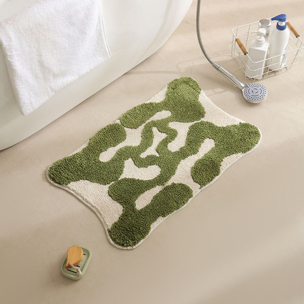 Geometric Plush Bath Mat - Moroccan Retro Style - 80x50cm - Image 6