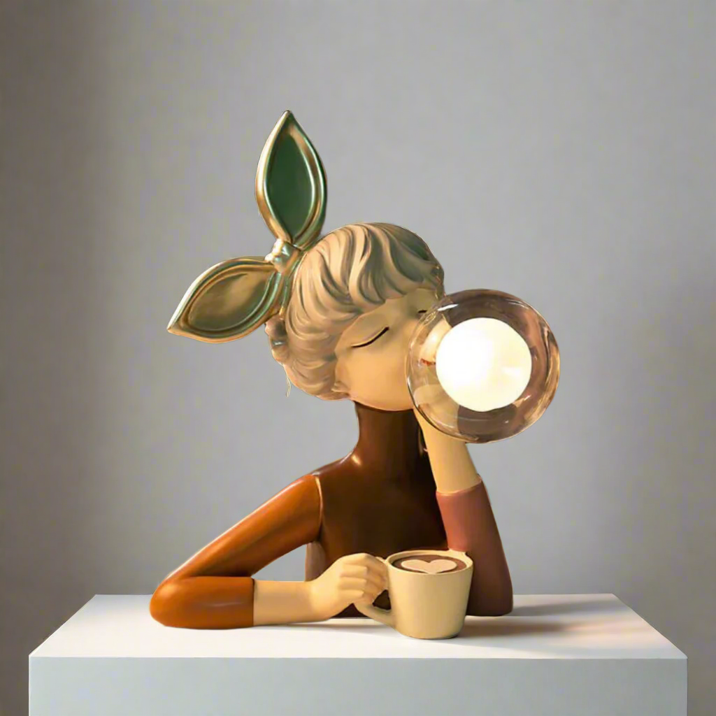 Girl Table Lamp - Resin - Decorative Lighting - Modern Design - Image 1