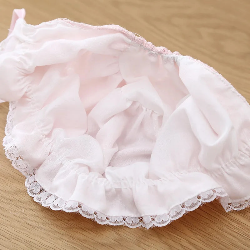 Girls' Lace Ruffle Baby Bonnet Hat - Breathable Summer Infant Sun Cap