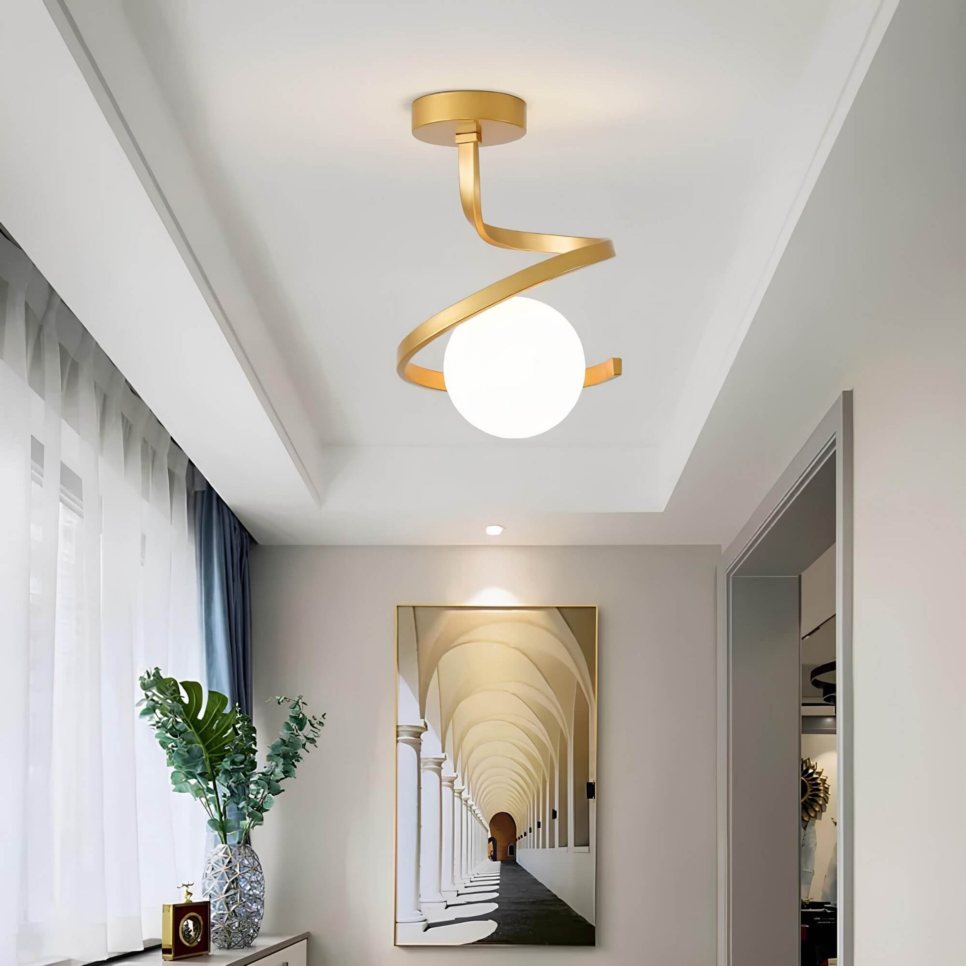 Glass Ball Ceiling Light - Modern Style Iron Pendant - Stylish Lighting Fixture - Image 1