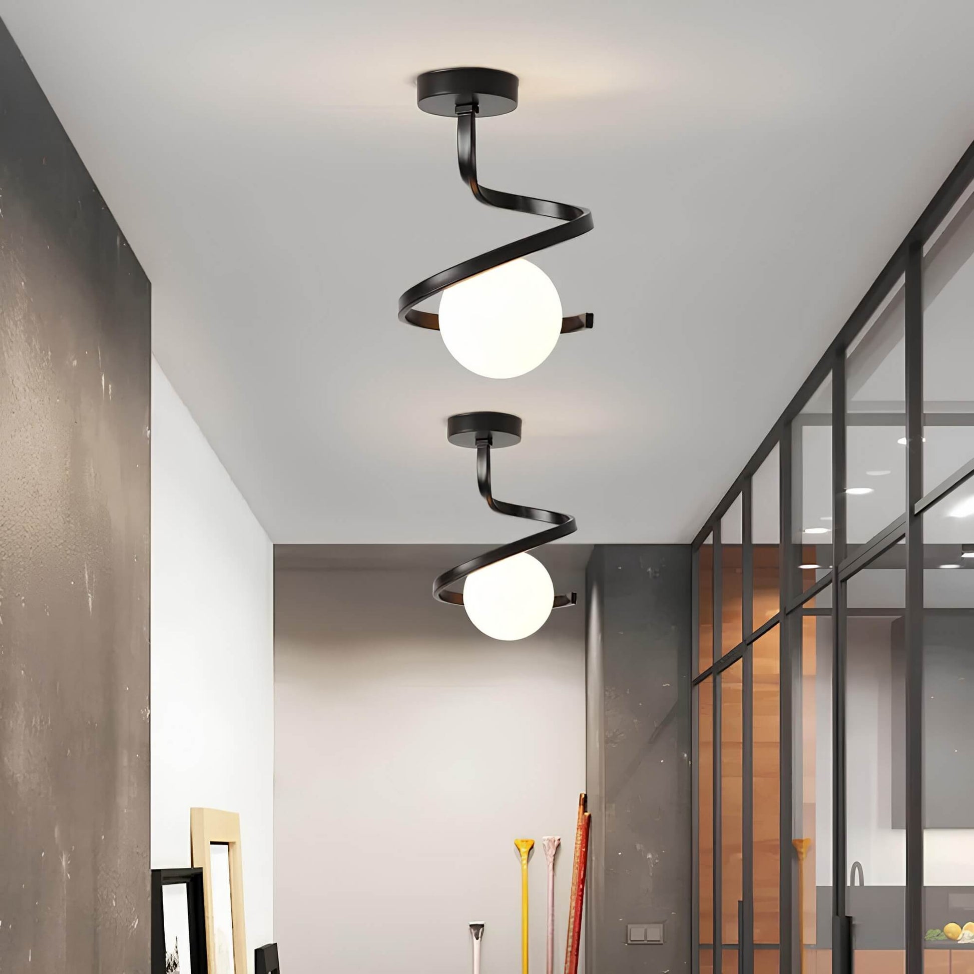 Glass Ball Ceiling Light - Modern Style Iron Pendant - Stylish Lighting Fixture - Image 5