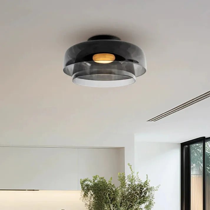 Glass Ceiling Lamp - Contemporary Flush Mount Light - Scandinavian Style - Image 1