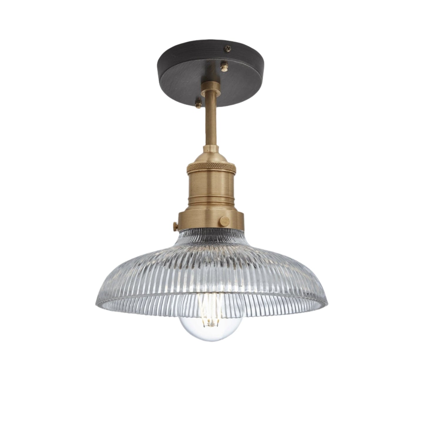 Glass Dome Flush Mount Ceiling Light - 8 Inch - Industrial Style Lighting - Image 1