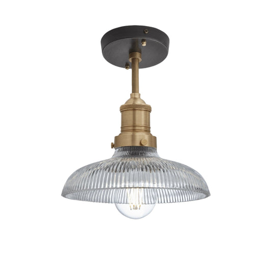 Glass Dome Flush Mount Ceiling Light - 8 Inch - Industrial Style Lighting - Image 1