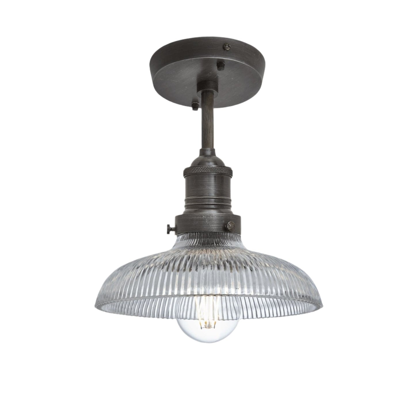 Glass Dome Flush Mount Ceiling Light - 8 Inch - Industrial Style Lighting - Image 5