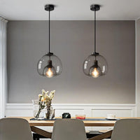 Glass Dome Pendant Light - Modern Style - Single Light - Adjustable Drop