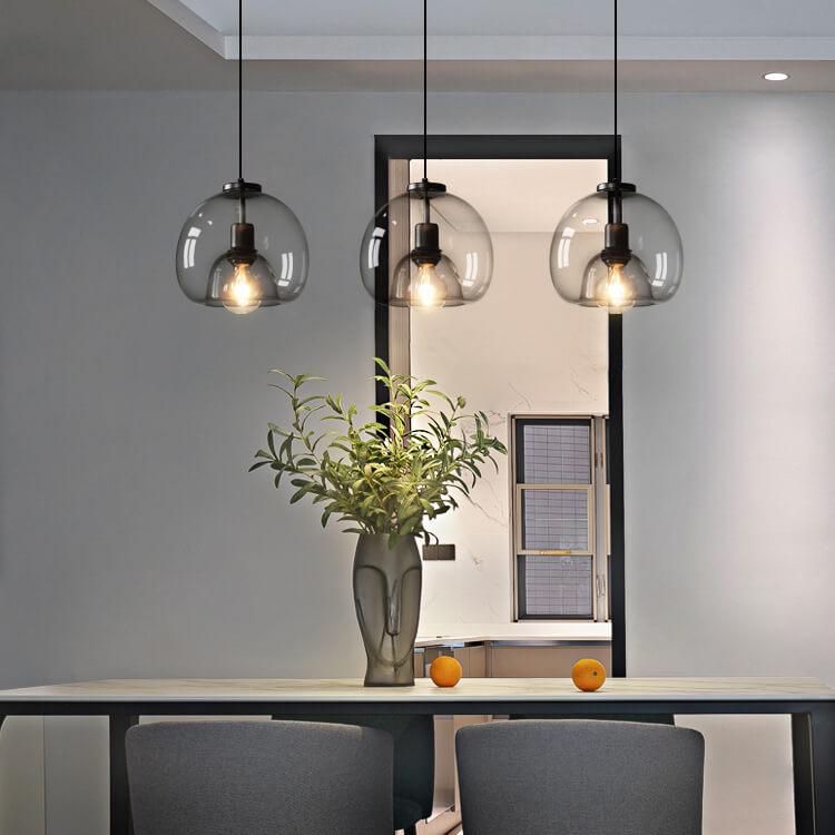Glass Dome Pendant Light - Modern Style - Single Light - Adjustable Drop - Image 2