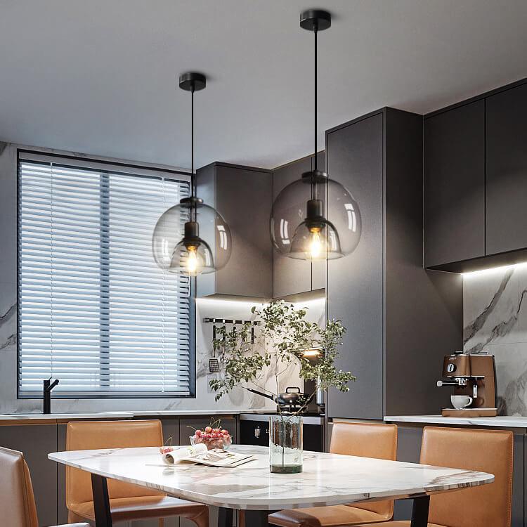 Glass Dome Pendant Light - Modern Style - Single Light - Adjustable Drop - Image 3