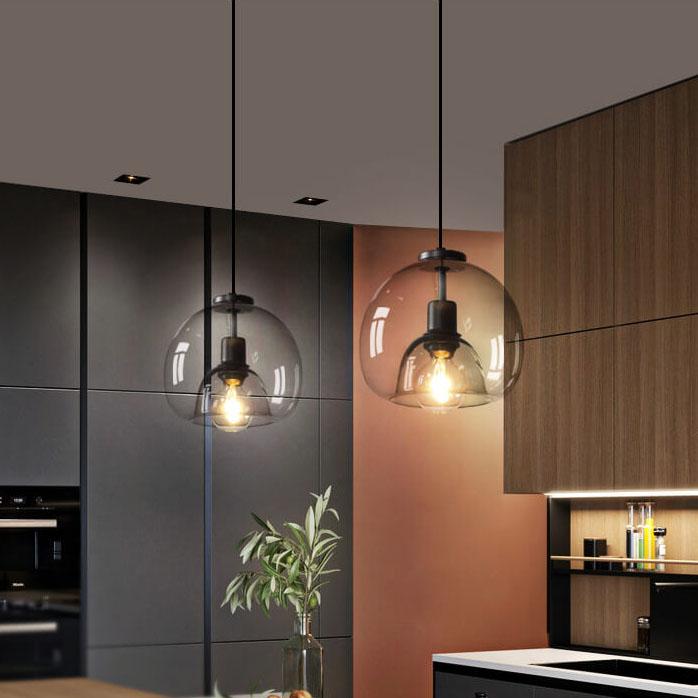 Glass Dome Pendant Light - Modern Style - Single Light - Adjustable Drop - Image 4