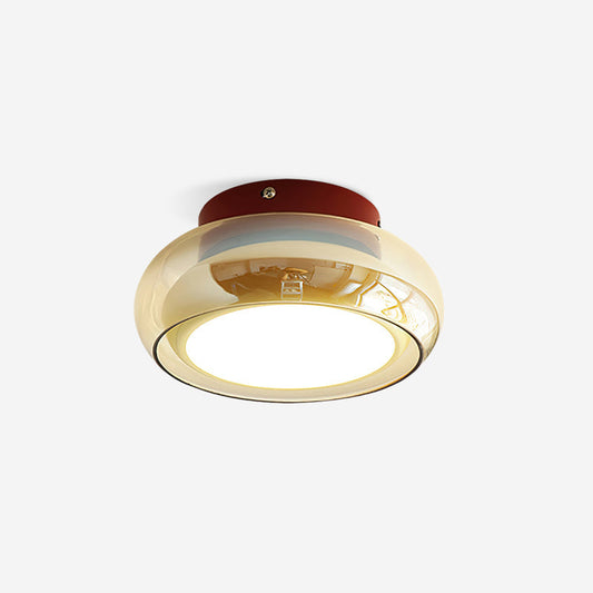 Glass Flush Mount Ceiling Light - Retro Style - Stylish Home Lighting - Image 1