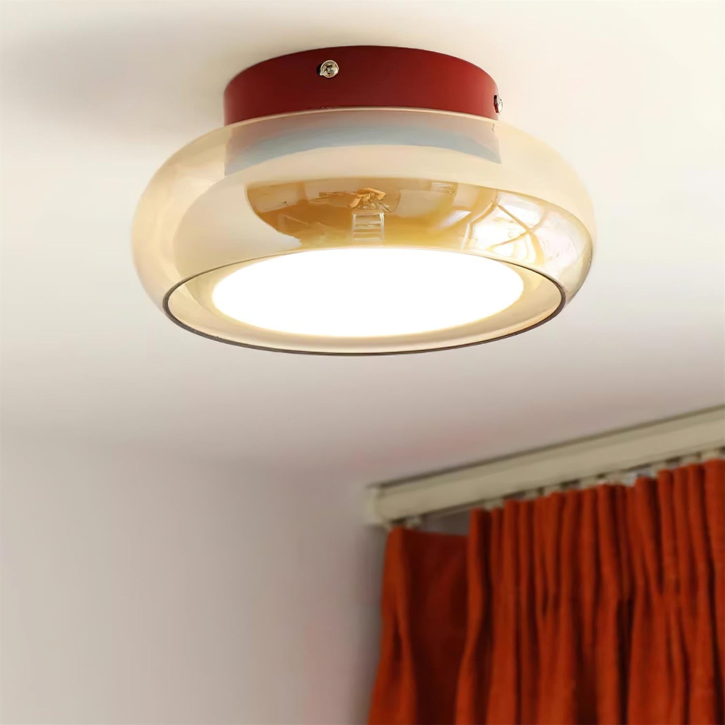 Glass Flush Mount Ceiling Light - Retro Style - Stylish Home Lighting - Image 2