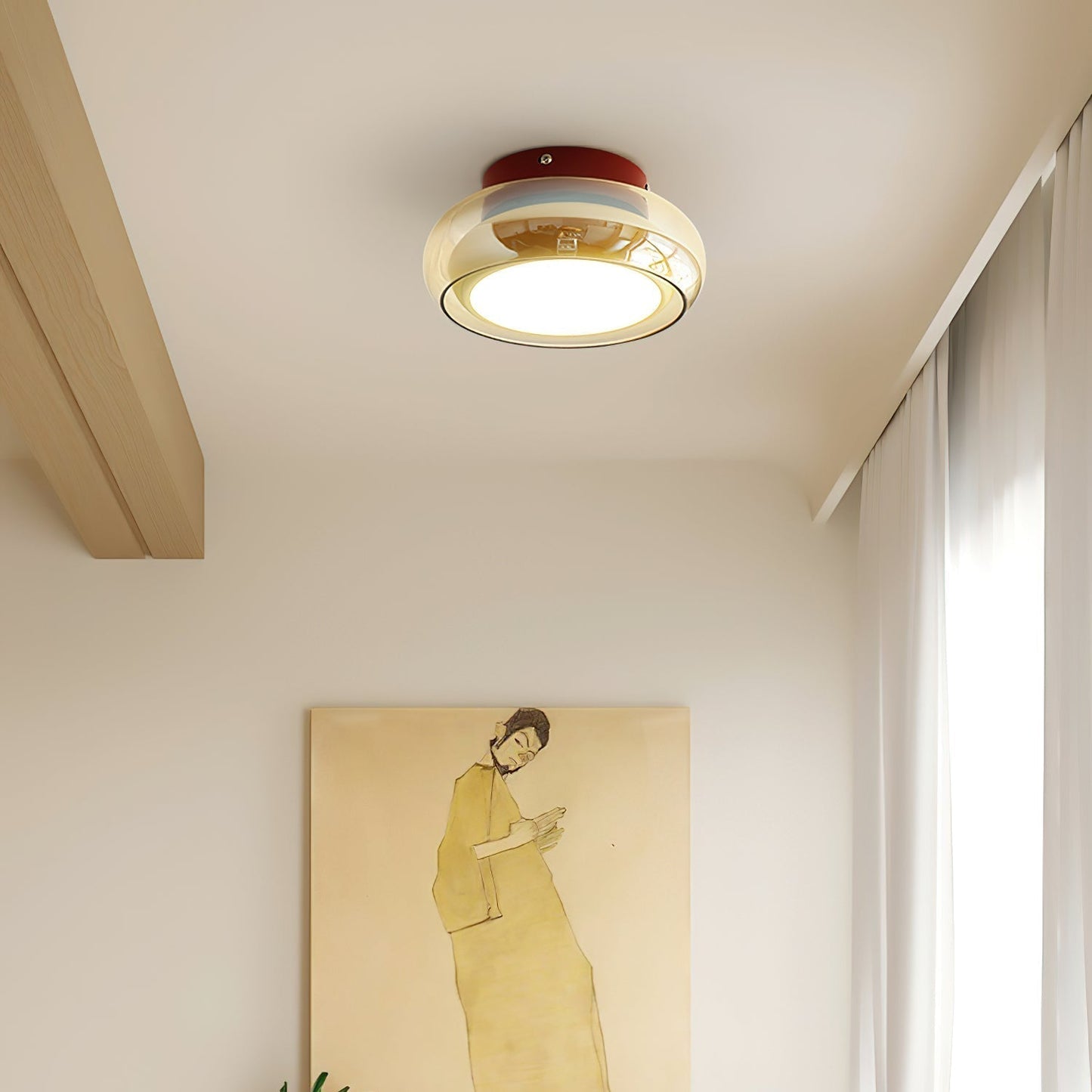 Glass Flush Mount Ceiling Light - Retro Style - Stylish Home Lighting - Image 5
